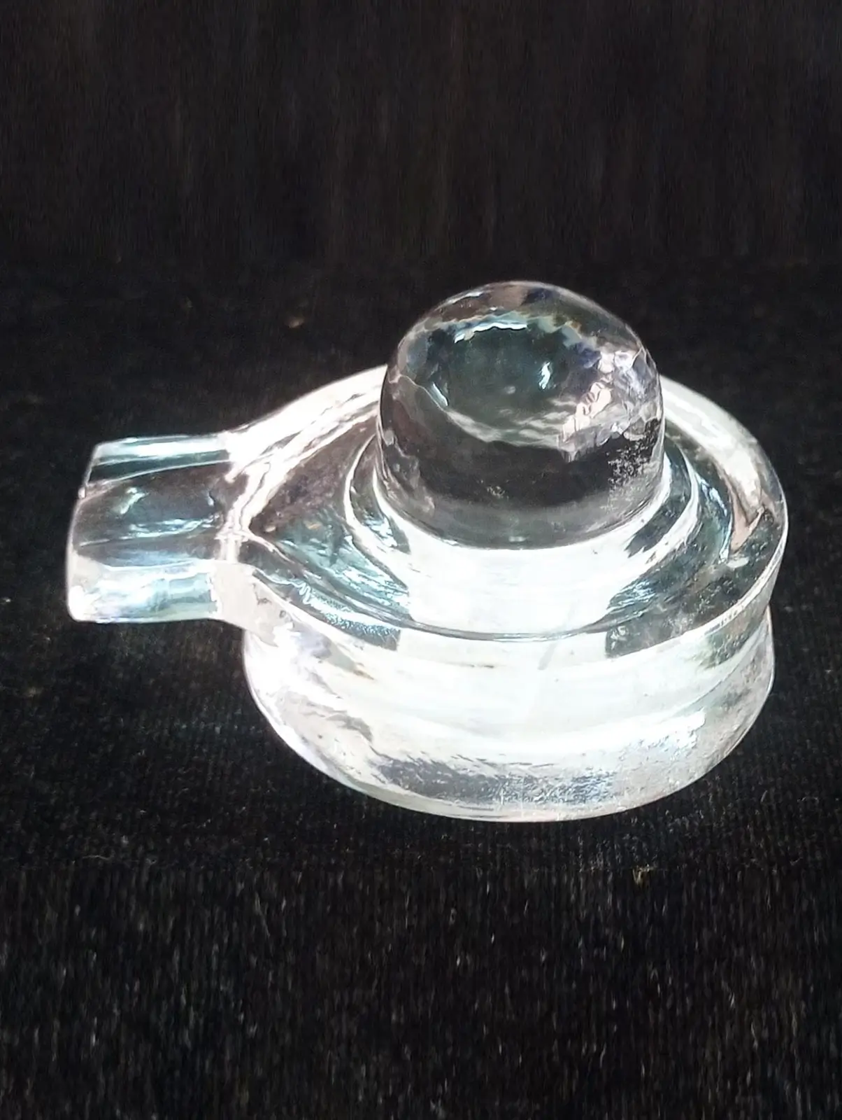 white crystal linga statue